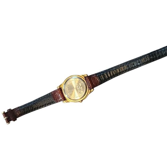 Vintage Lorus Mickey Mouse Watch Quartz Needs Battery Leather Strap White Gloves - Picture 6 of 10